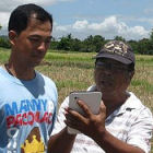 Agriculture experts use an app for mobile devices Agriculture experts use an app for mobile devices