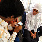 Collecting and recording health data using mobile phones