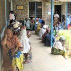 Nigerian patients waiting at an eye clinic