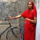 A pregnant woman in Ahmedabad, in the state of Gujarat, India