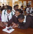 Students in a science class in South Africa