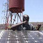 A solar-powered water pump in Mali