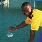 Testing water in a treatment facility in South Africa