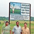  Nazira Qureshi Kamal, LITE’s in-country coordinator, Nurul Islam Dulu, executive director of DCPUK, and Dr. Gary Jahn in front of a LITE ricefield