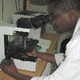 Malaria researcher in lab