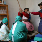 Vertical birth in waiting house, Peru